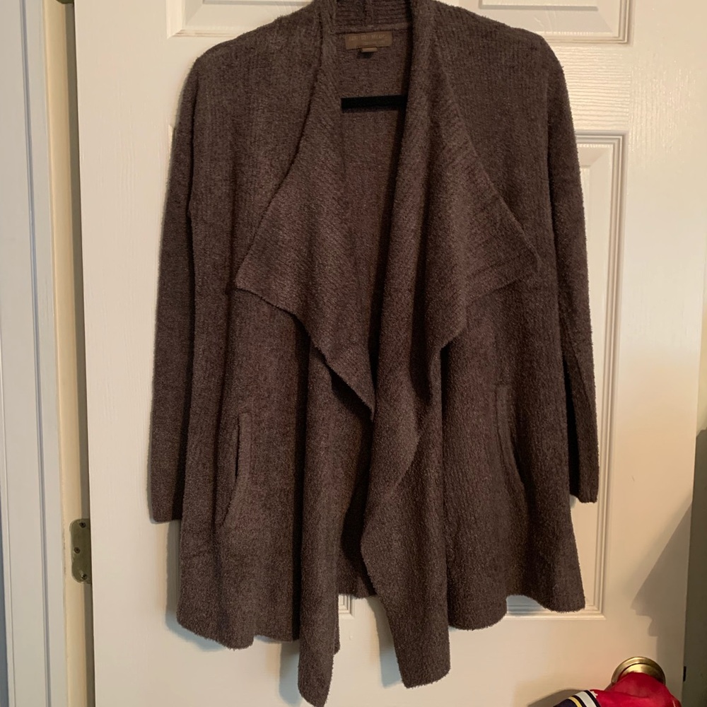 Barefoot Dreams (NWOT)Cozy Chic LT open cardi w/ pockets & drape front.